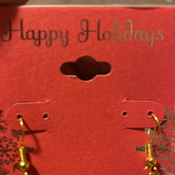 Happy Holidays Angel Earrings - Faux Pearl / Enamel - Picture 3 of 8